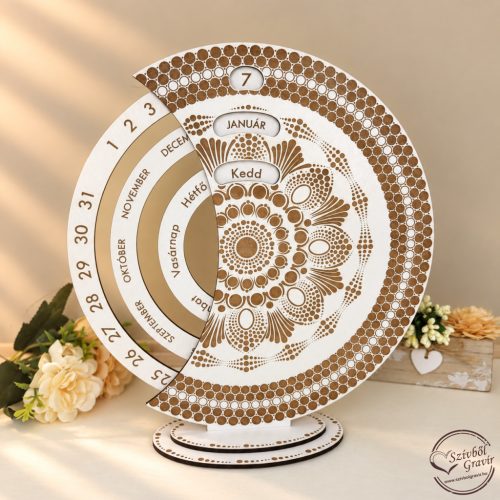 Öröknaptár - Pontozott mandala díszítéssel