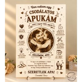 Csodálatos Apuka - Gravírozott fényképes tábla