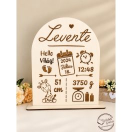 Gravírozott baba tábla - Hello Világ