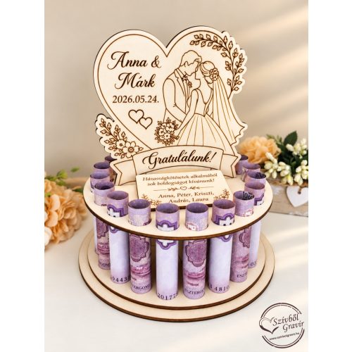 Esküvői ajándék - Pénzátadó torta