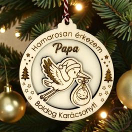 Baba bejelentő karácsonyfadísz