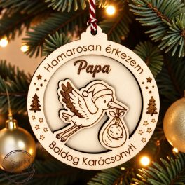 Baba bejelentő karácsonyfadísz