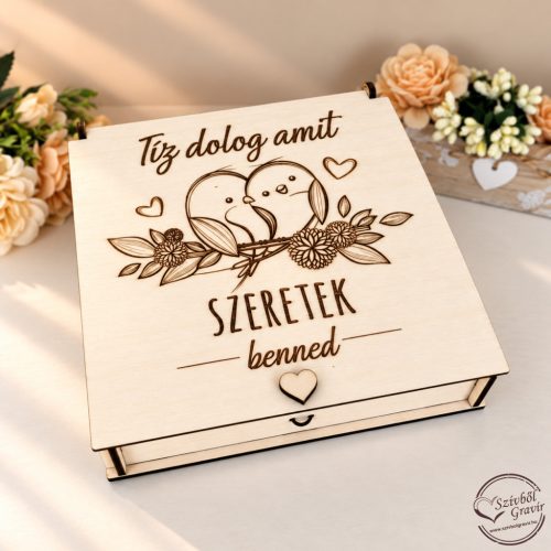 "Tíz dolog amit szeretek benned" doboz