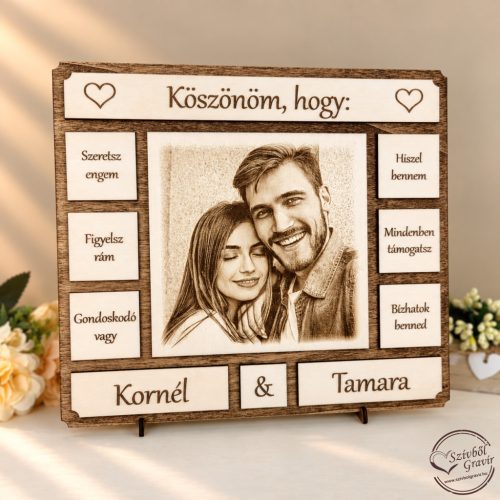 Fényképes mozaik tábla pároknak
