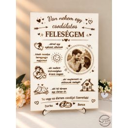 Csodálatos Feleség - gravírozott tábla
